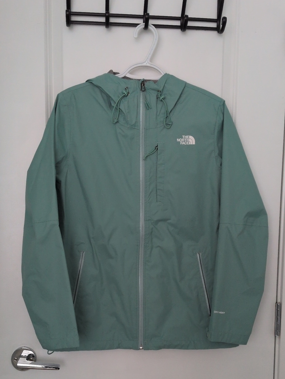 The North Face Women's Hooded Rain Jacket in Sage Green